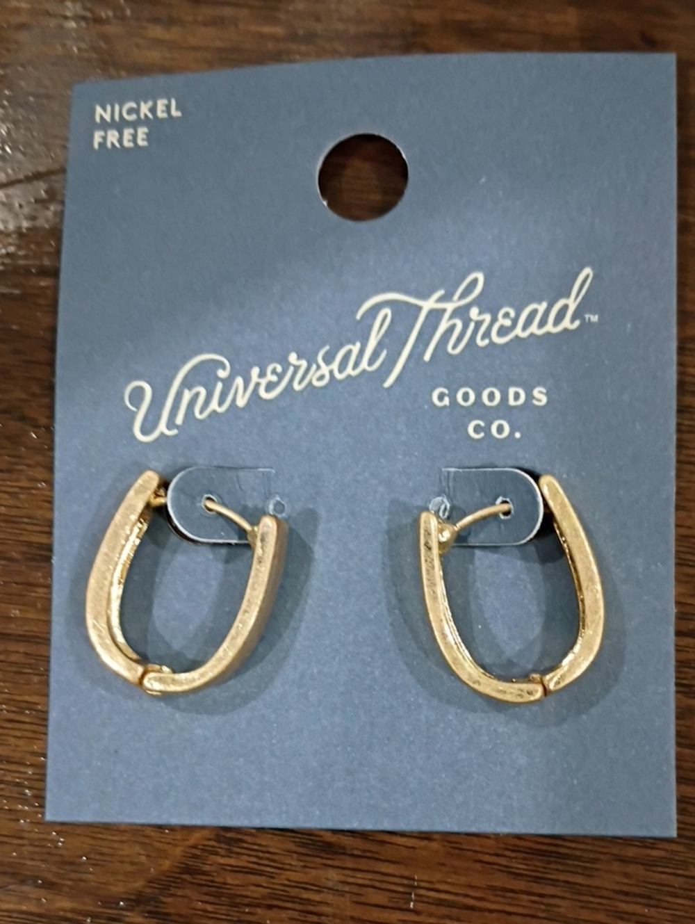 Universal Thread Gold Oval Textured Hoop Earrings